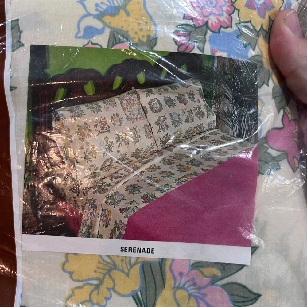 Vtg Dan River Tranquale Serenade Floral Twin Flat Sheet Cottagecore‎ 70s NEW
